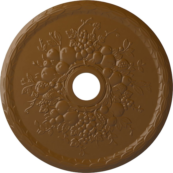 Ekena Millwork Grape Ceiling Medallion (Fits Canopies up to 3 5/8"), 22 5/8"OD x 3 5/8"ID x 5/8"P, Smokey Topaz CM22GRSTF - main